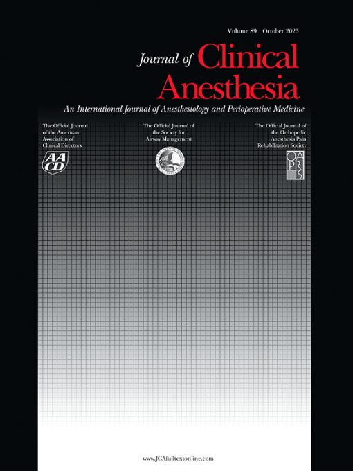 Journal Of Clinical Anesthesia 2023 Full Archives (True PDF)