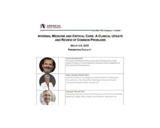 Internal Medicine and Critical Care: A Clinical Update and Review of Common Problems – March 3-6 2025 (Videos + Audios + Syllabus)